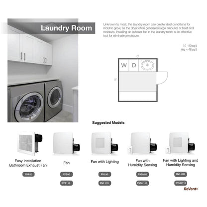 80 CFM Ceiling/Wall Mount Easy Roomside Installation Bathroom/Bath Exhaust Fan with Adjustable LED Lighting, ENERGY STAR