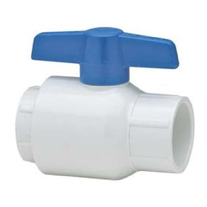 1-Piece Ball Valve, 1/2 in, Socket, Standard Port, PVC Ball, PVC