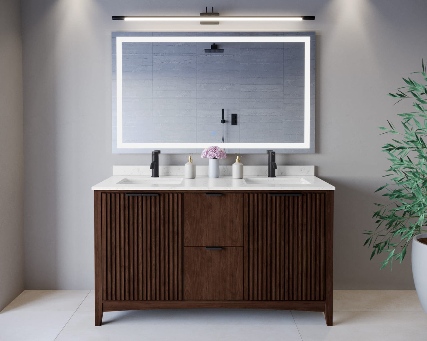 Palmilla Double Bathroom Vanity - 60W x 35H x 22D