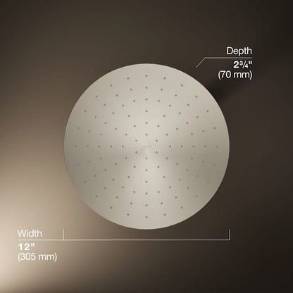 Contemporary Round 12" Single Function 2.5 GPM Rainhead with MasterClean Sprayface and Katalyst Air-Induction Technology