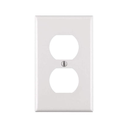 Leviton 1-Gang Duplex Outlet Wall Plate, White