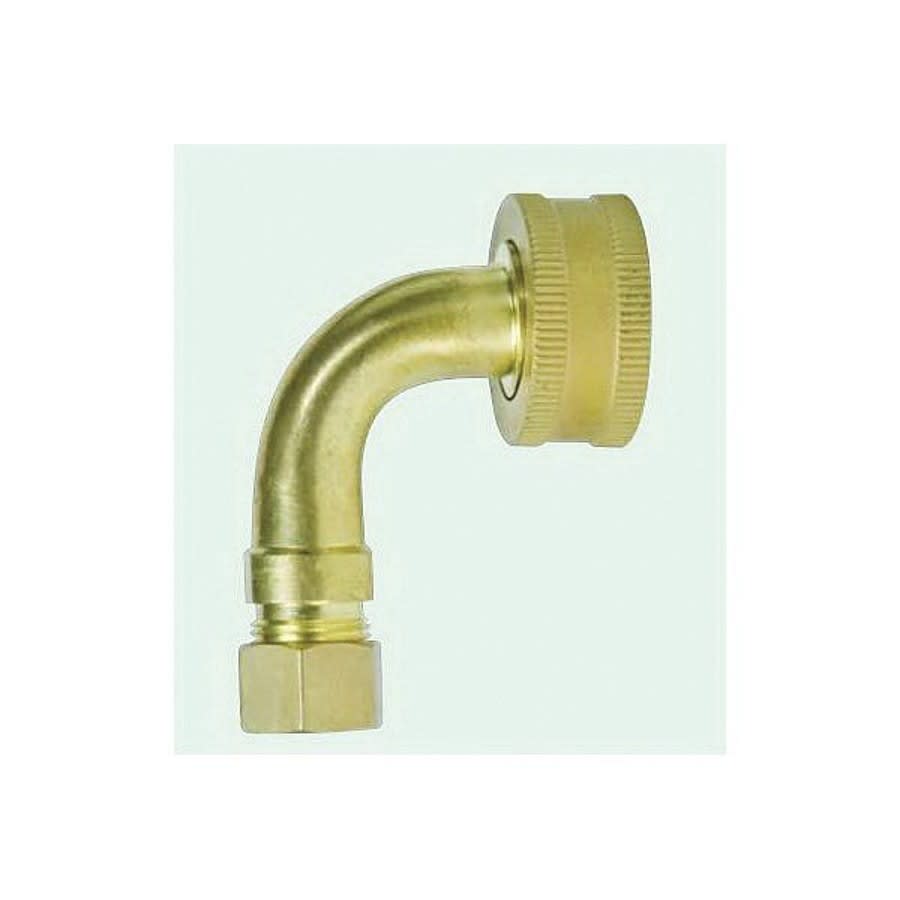 Dishwasher Elbow, 3/4 x 3/8 in, Compression x Female Garden Hose Thread, Brass