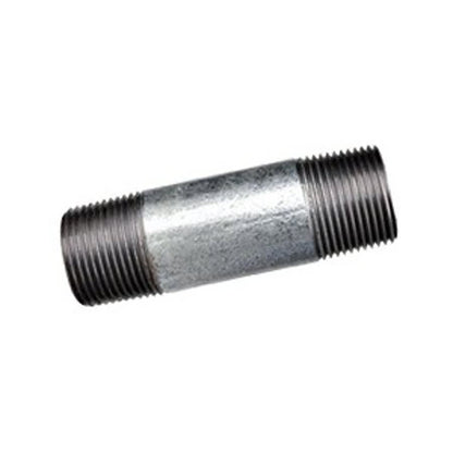 Butt Nipple, 1-1/2 in, 1-1/4 in L, MNPT, Steel, Galvanized, SCH 40/STD