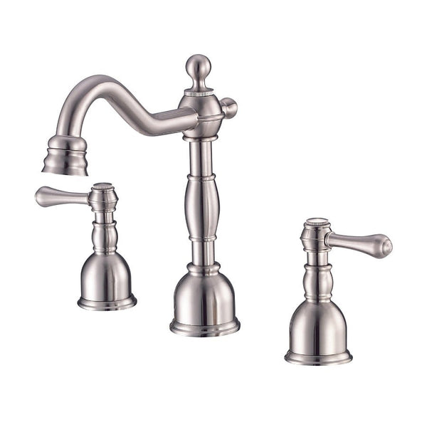 Opulence® Widespread Lavatory Faucet, ADA, 2 Handle, 3-Hole, 1.2 gpm, Brushed Nickel