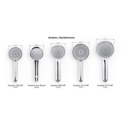 Awaken B90 1.5 GPM / 2 GPM Multi Function Hand Shower with MasterClean and Eco-Boost Technologies
