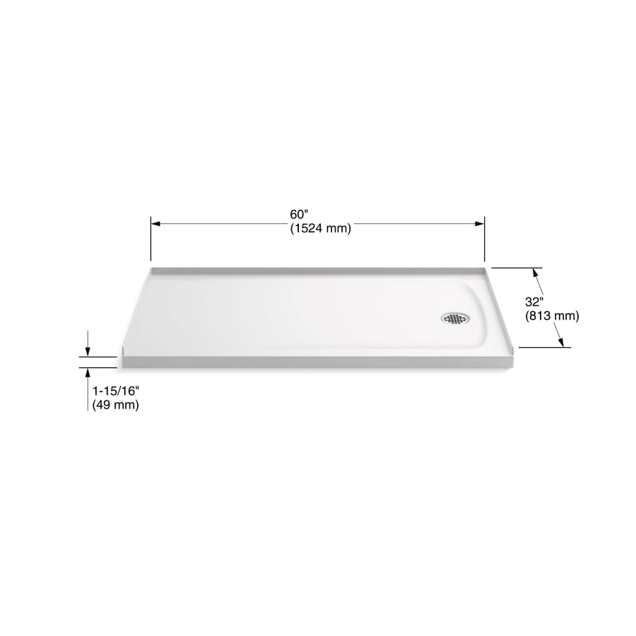 Ballast 60" Shower Receptor with Right Drain