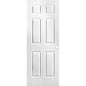 30 in. x 80 in. 6 Panel Textured Hollow Core Primed Composite Interior Door Slab with Bore