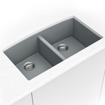 Grey Quartz Double Bowl 50/50-3219