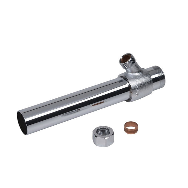 Tubular Tailpiece, 1-1/4 in, Tube x Thread, 17 ga, Polished Chrome