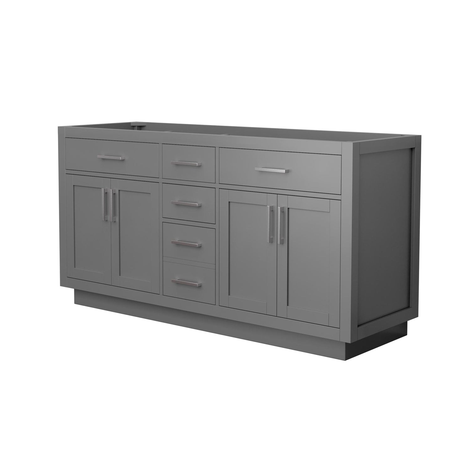 Beckett Double Bathroom Vanity with Toe Kick - 65W x 34.25H x 21.5D
