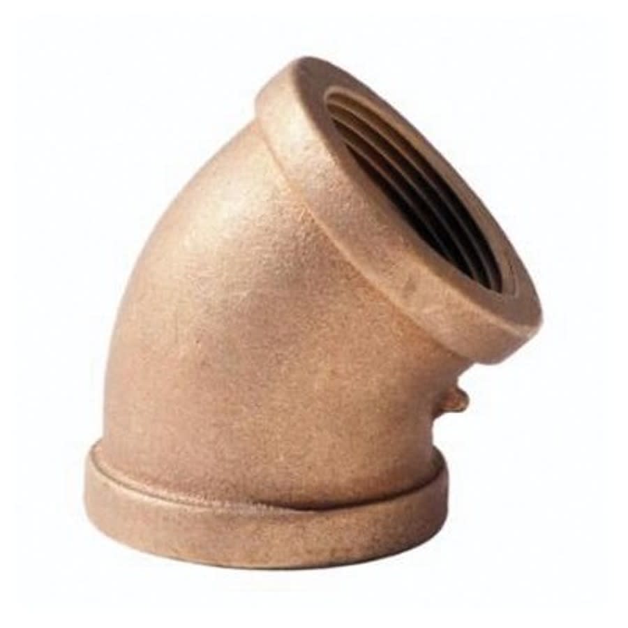 45 deg Elbow, 1/8 in, FNPT, Lead Free Brass, Rough Brass