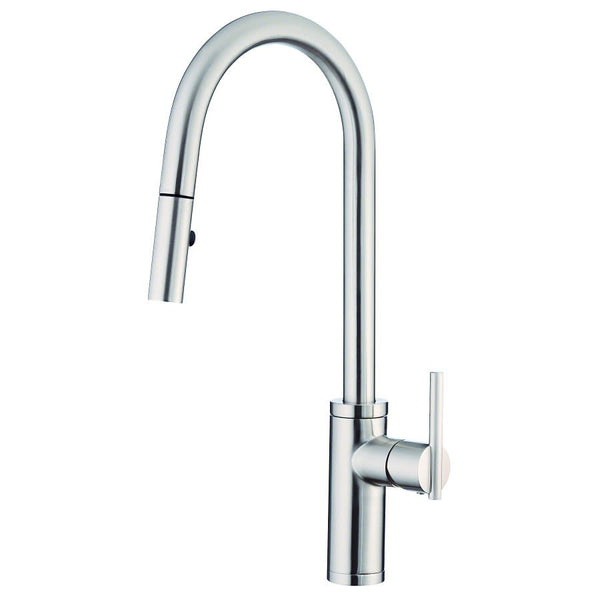 Parma® Kitchen Faucet, Deck Mount, ADA, 1 Lever Handle, 1-Hole, Stainless Steel