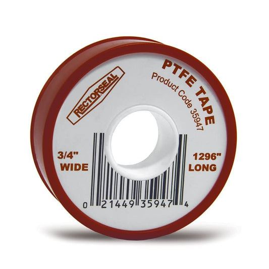 Teflon Tape, 3/4 in W, 1296 in L, White