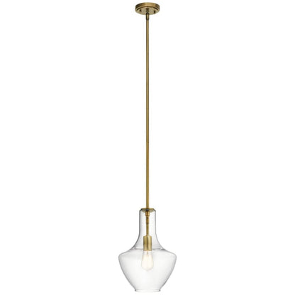 Everly Single Light 11" Wide Pendant with Clear Glass Shade