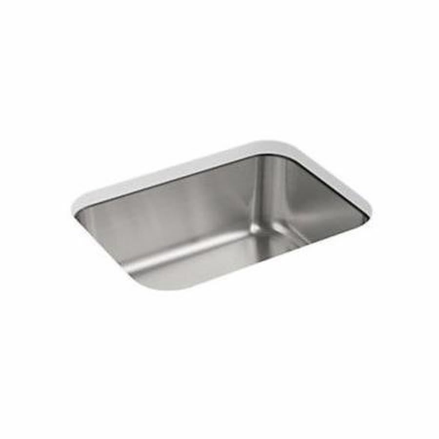 McAllister® Single Bowl Kitchen Sink, Under Mount, 23-3/8 x 17-11/16 in, 8 in Bowl Depth, 20 ga Luster Steel, Stainless