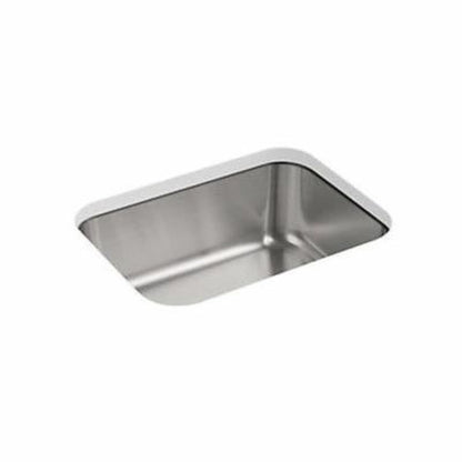 McAllister® Single Bowl Kitchen Sink, Under Mount, 23-3/8 x 17-11/16 in, 8 in Bowl Depth, 20 ga Luster Steel, Stainless