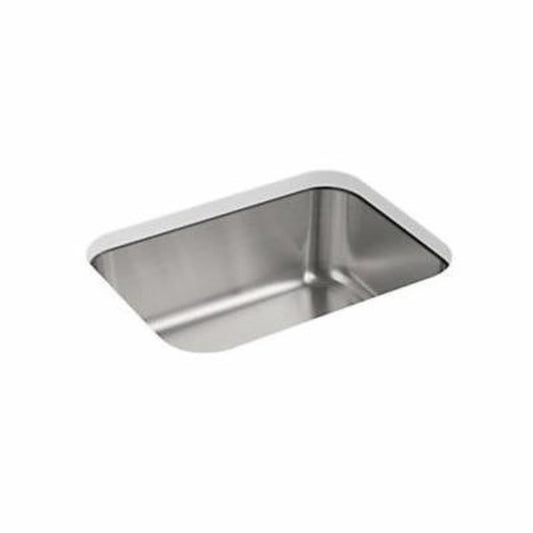 McAllister® Single Bowl Kitchen Sink, Under Mount, 23-3/8 x 17-11/16 in, 8 in Bowl Depth, 20 ga Luster Steel, Stainless