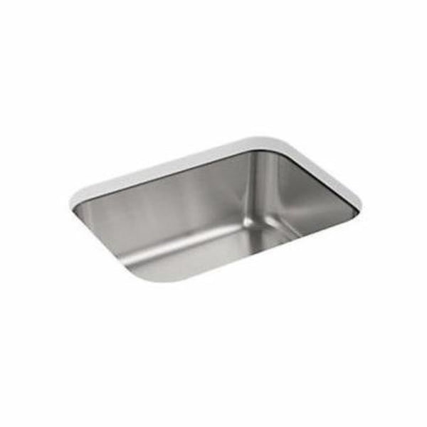 McAllister® Single Bowl Kitchen Sink, Under Mount, 23-3/8 x 17-11/16 in, 8 in Bowl Depth, 20 ga Luster Steel, Stainless