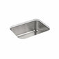 McAllister® Single Bowl Kitchen Sink, Under Mount, 23-3/8 x 17-11/16 in, 8 in Bowl Depth, 20 ga Luster Steel, Stainless