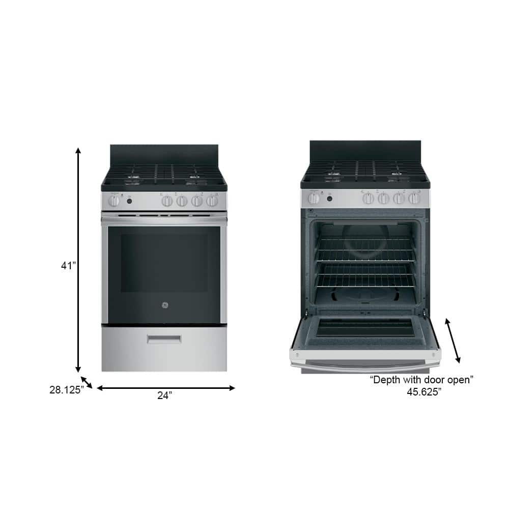 Ge® 24" Steam Clean Free-Standing/Slide-In Gas Range