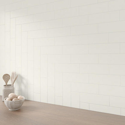 Color Wheel Linear Matte Arctic White Rectangle 4X16 Matte
