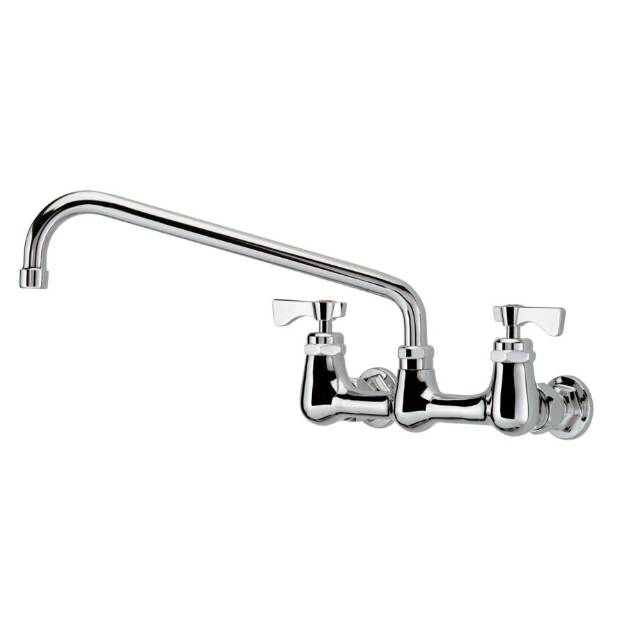 Royal Kitchen Faucet, Wall Mount, 2 Lever Handle, 2-Hole, Polished Chrome