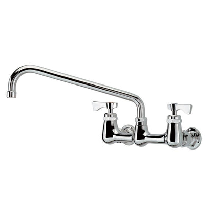 Royal Kitchen Faucet, Wall Mount, 2 Lever Handle, 2-Hole, Polished Chrome