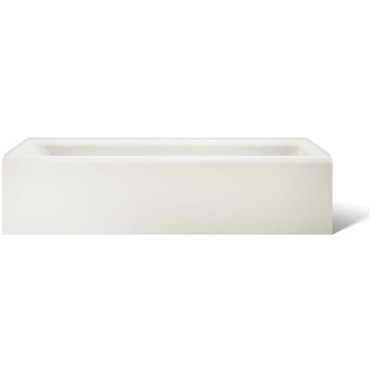 Bellwether Bath Tub 60" L x 30 1/4" W Cast Iron Soaking for Three Wall Alcove Installations with Integral Apron and Right Drain