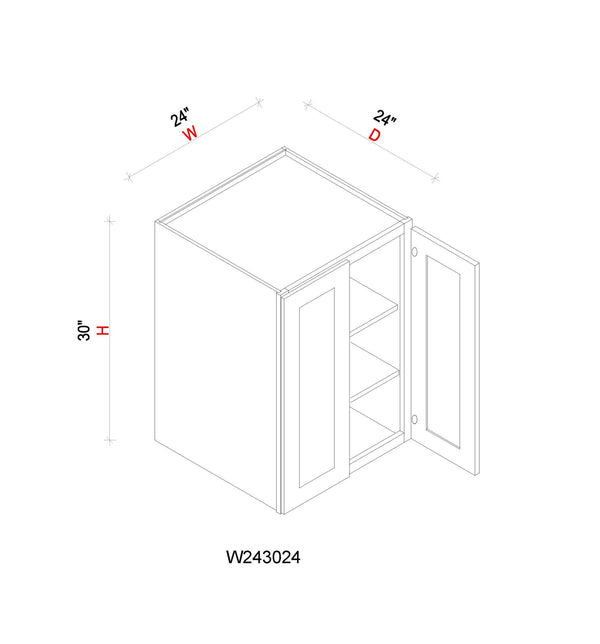 Wall Refrigerator Cabinet - 24"W x 30"H x 24"D