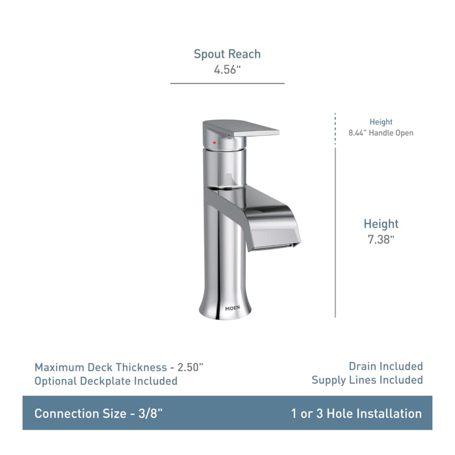 Genta LX Single Handle Centerset Bathroom Faucet with Duralast Valve Technology and Pop-Up Drain Assembly