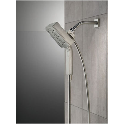 Universal Showering Rectangular 2.5 GPM Multi Function 2-in-1 In2ition Shower Head and Hand Shower with H2Okinetic and MagnaTite Technology