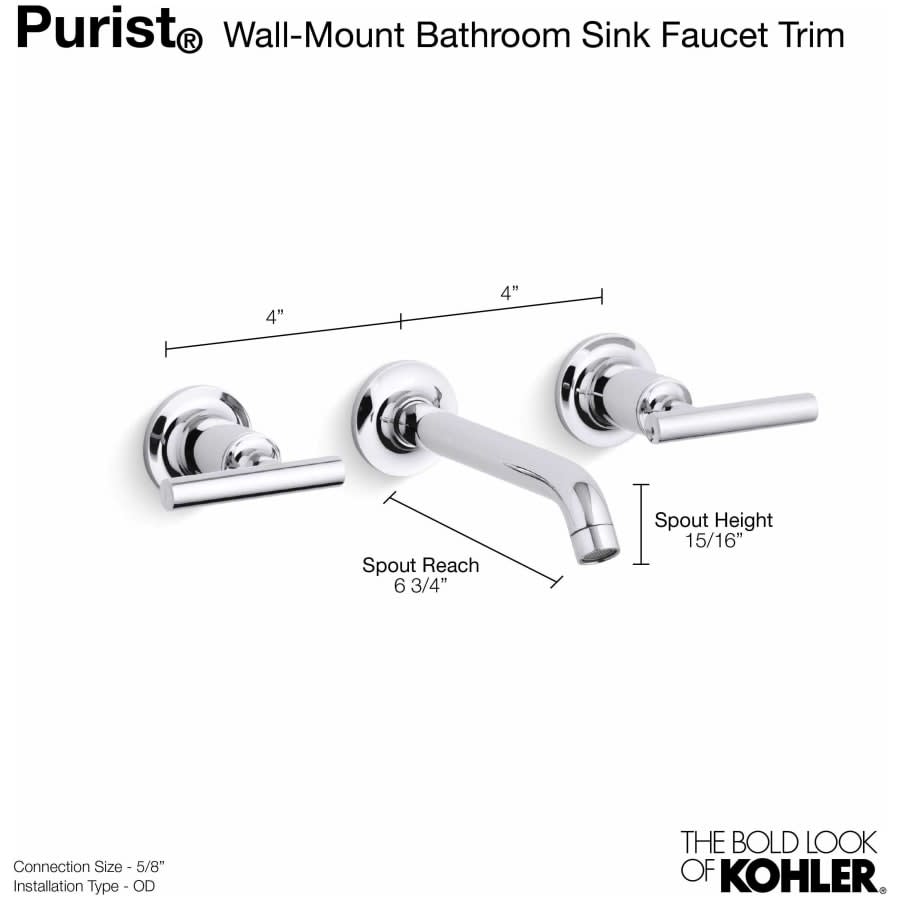 Purist 1.2 GPM Wall Mounted Widespread Bathroom Faucet