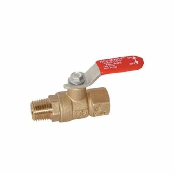 2-Piece Ball Valve, 1/4 in, FNPT x MNPT, Full Port, Plated Brass Ball, Brass
