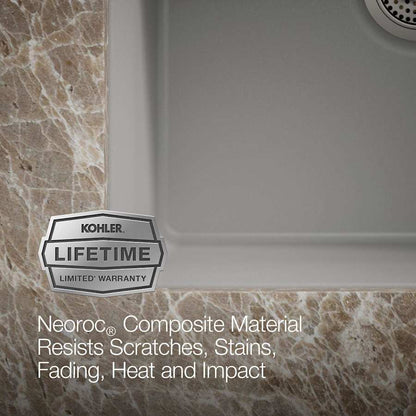Cairn 24-1/2" Undermount Single Bowl Neoroc Granite Composite Kitchen Sink with Bottom Sink Rack