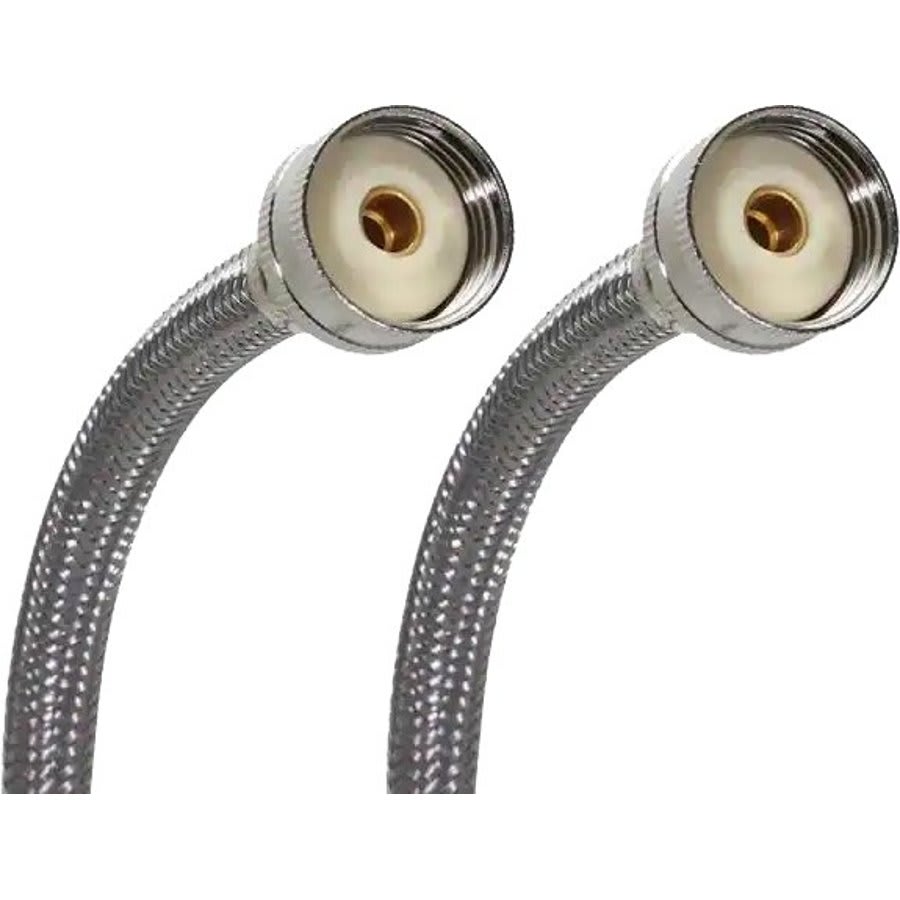 Flexible Water Supply, 3/4 in, Female Hose Thread, 60 in L, Stainless Steel