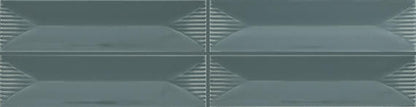 Color Story Pinstripes Tranquility Rectangle, Fluted 2X8 Glossy