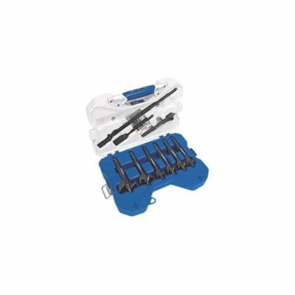 Self-Feed Bit Kit, 16 Pieces, HSS, Bright