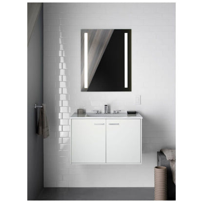 Verdera 24" x 30" Lighted Single Door Medicine Cabinet with Three Shelves, Built-in Outlets and Flip Out Magnifying Mirror - CA Title 24 Compliant