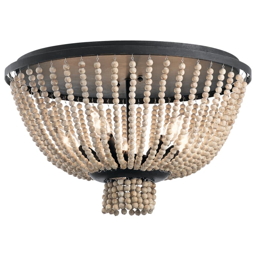 Brisbane 5 Light 18" Wide Flush Mount Beaded Ceiling Fixture