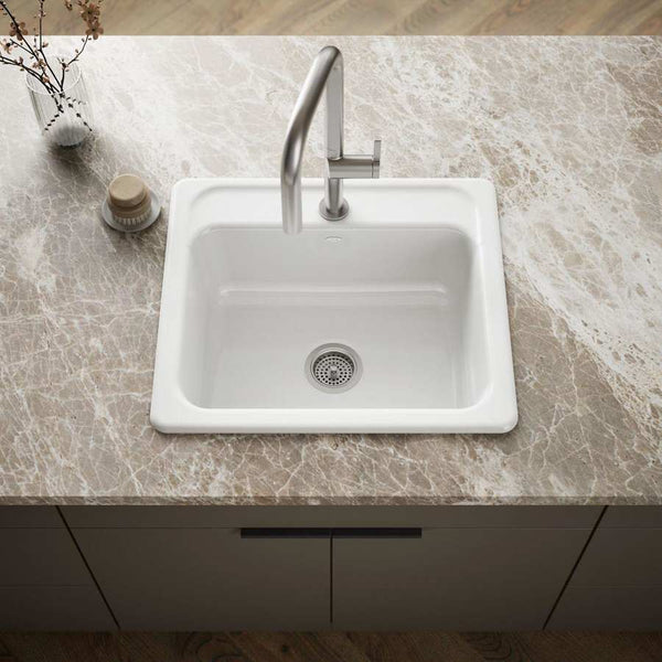 Mayfield 25" Single Basin Top-Mount Enameled Cast-Iron Kitchen Sink