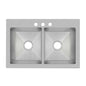 Sault 33" Drop In, Undermount Double Basin Stainless Steel Kitchen Sink