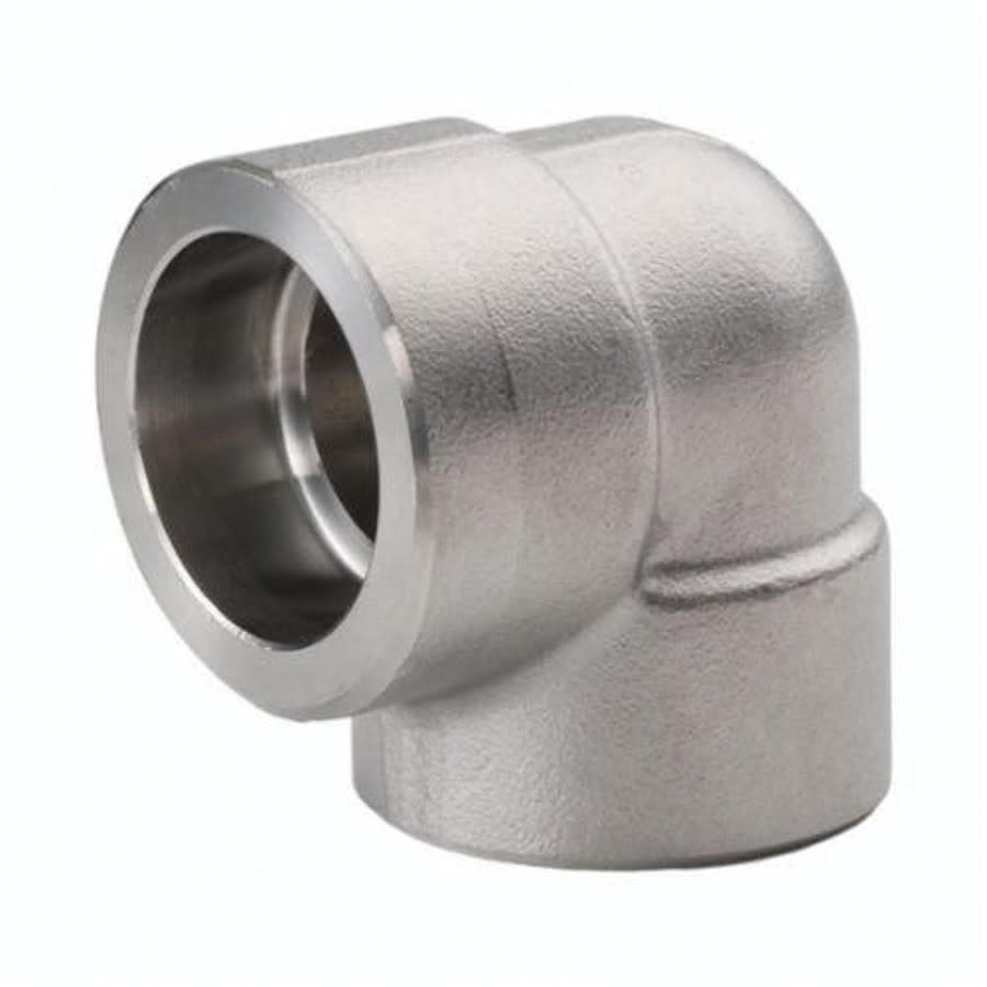 90 deg Elbow, 3/4 in, Socket Weld, 304/304L Stainless Steel, 3000 lb
