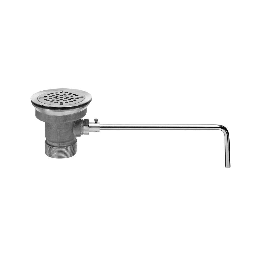 DrainKing™ Waste Valve, 1-1/2 x 2 in, Polished Chrome, Cast Red Brass Drain