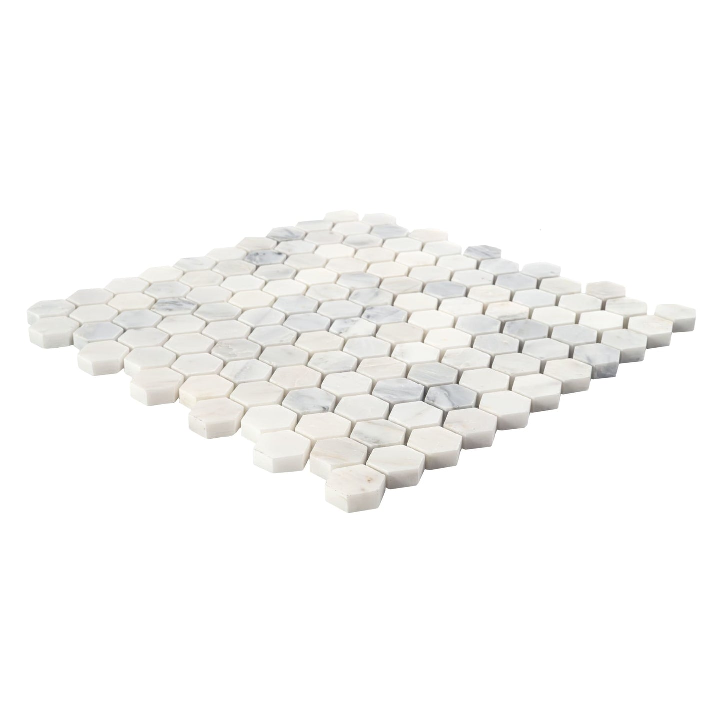 Arabescato Carrara 1" Hexagon Mosaic Tile