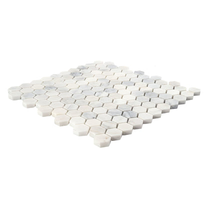 Arabescato Carrara 1" Hexagon Mosaic Tile