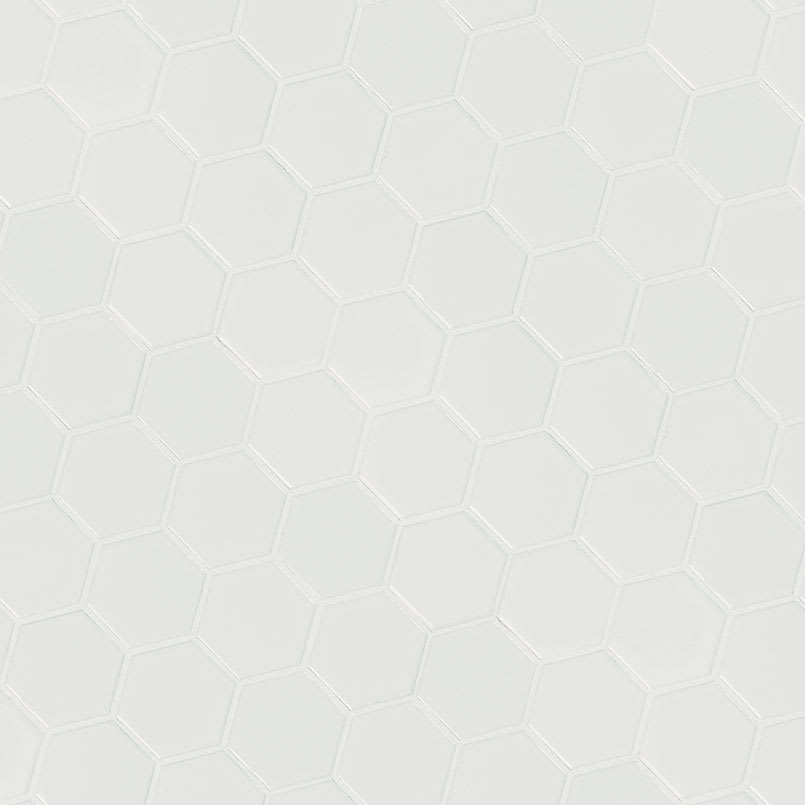 White Matte 2” Hexagon Mosaic Tile