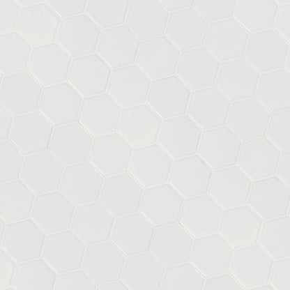 White Matte 2” Hexagon Mosaic Tile