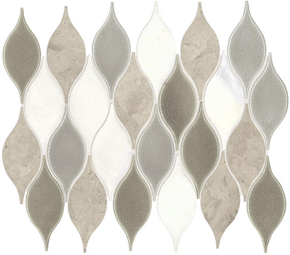 Decorative Accents Lumia Leaf Gray Leaf 2X3 Polished