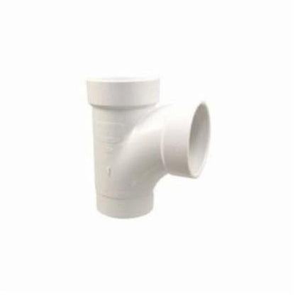 Street Sanitary Tee, 1-1/2 in, Spigot x Hub, DWV, PVC