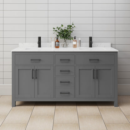 Beckett Double Bathroom Vanity - 66W x 35H x 22D